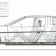 The DeLorean 2+2 concept sketch that Dore used as the basis for his car.